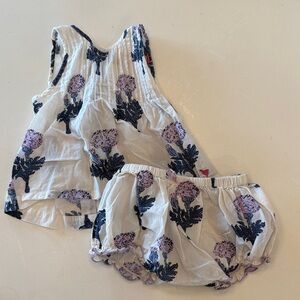 Pink Chicken Infant Set in White and Lavender